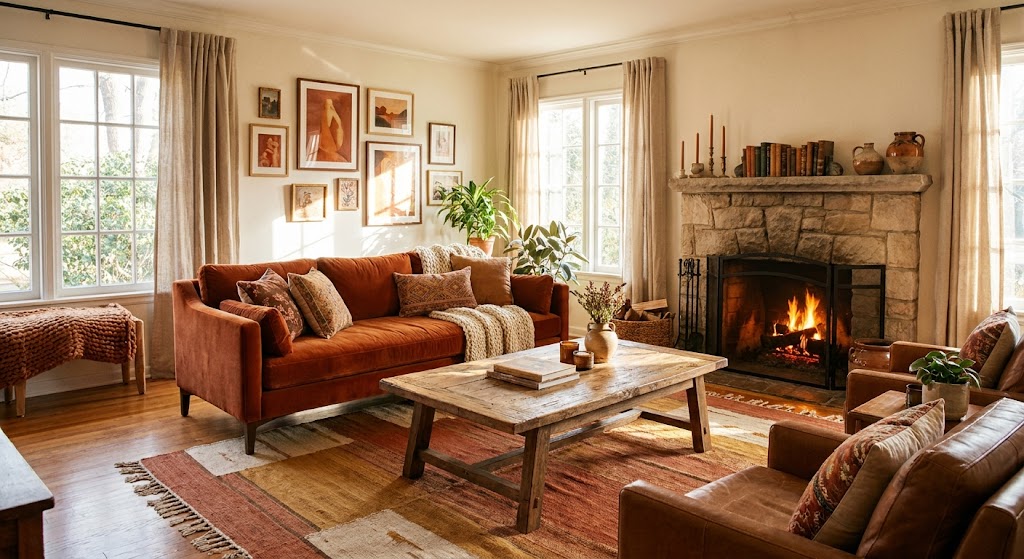 Создание интерьера гостиной в теплых тонах - изображение 2